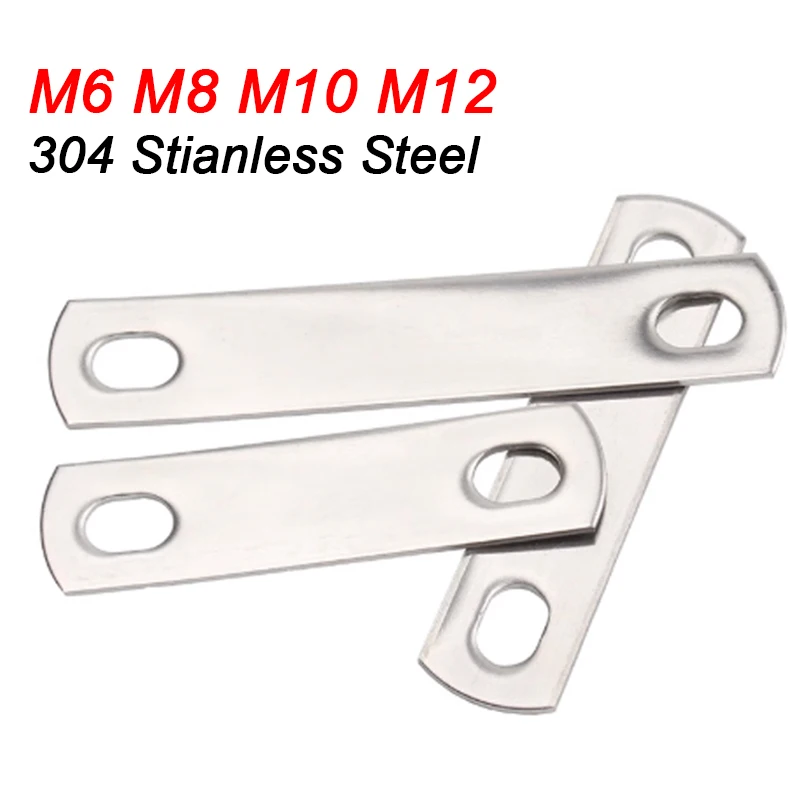 1/2/5/10pcs 304 Stainless Steel M6 M8 M10 M12 U-bolt Baffle Screw Flat Gasket Rectangular Washer Baffle Accessories