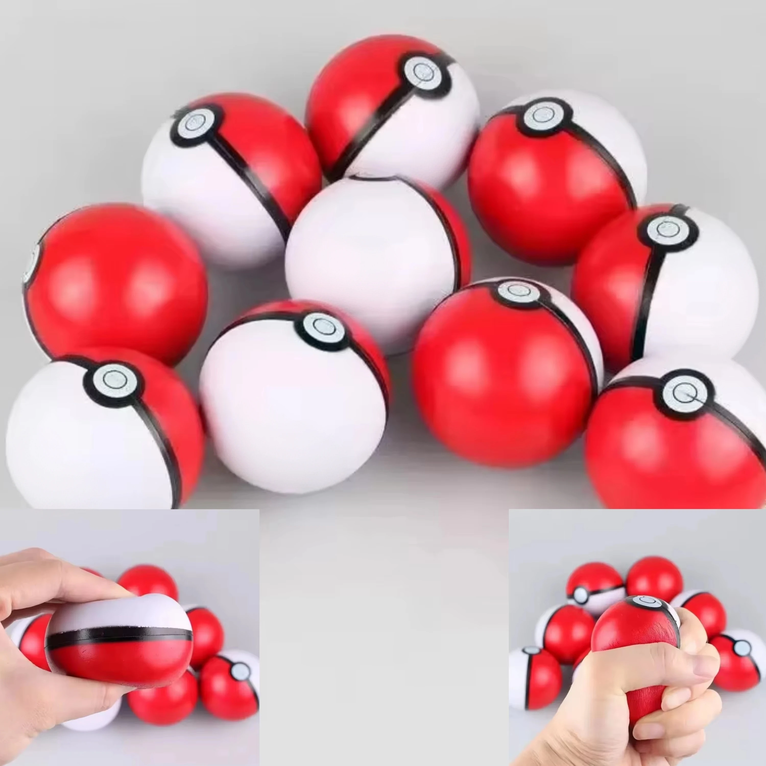 Interactive Squeaky Plush Dog Toy - Hot 6cm Pokémon Poké Ball Stress