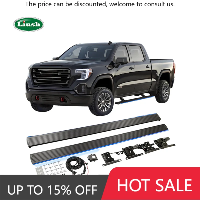 

Liush Electric Running Board For GMC Sirra 1500 2014-2024 Power Side Steps Electronic Side Boards Compatible 2016 2022 2024