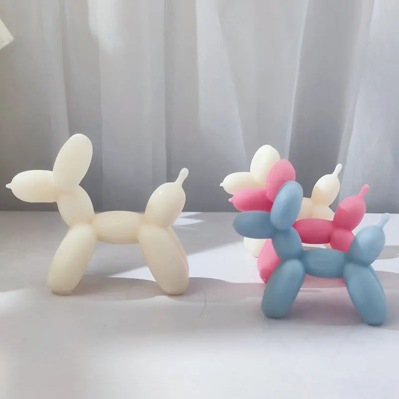 Balloon dog silicone mold, painted plaster decorations, handmade candles, chocolate cake molds, DIY ice trays