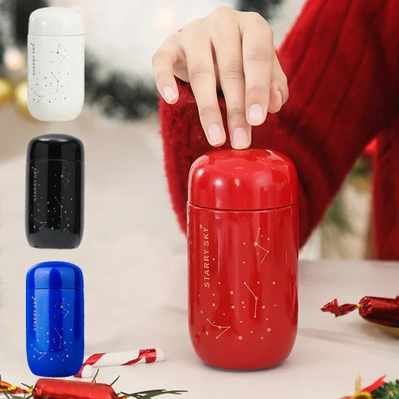 Thermos Bottle Starry Sky Mini Small Capacity Leakproof Coffee Mug 304 Stainless Steel Vacuum Flask 200ML Thermo Bottle