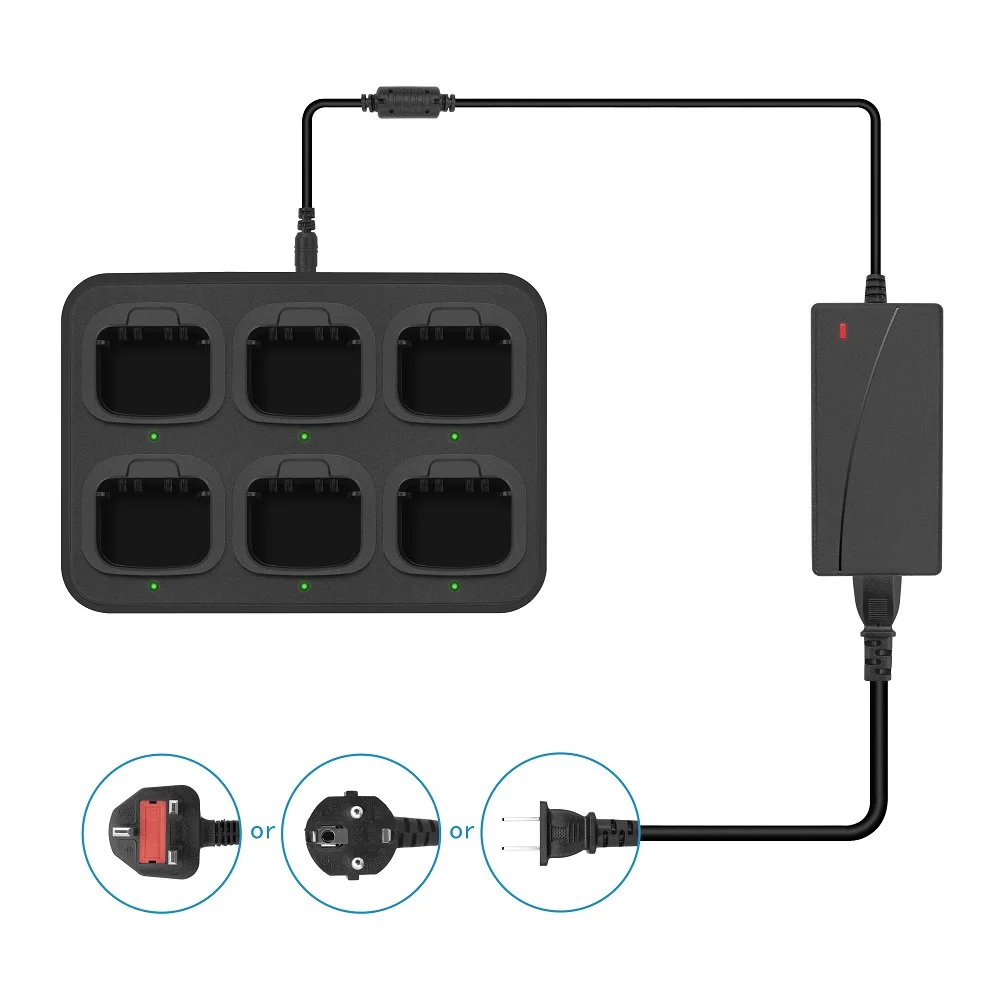 QSC-P229 6-Way Multi-Functional Charger Adapter Rapid Charging for XiRP6600 XiRP6620 XiRP8268 Walkie Talkie Two Way Radio