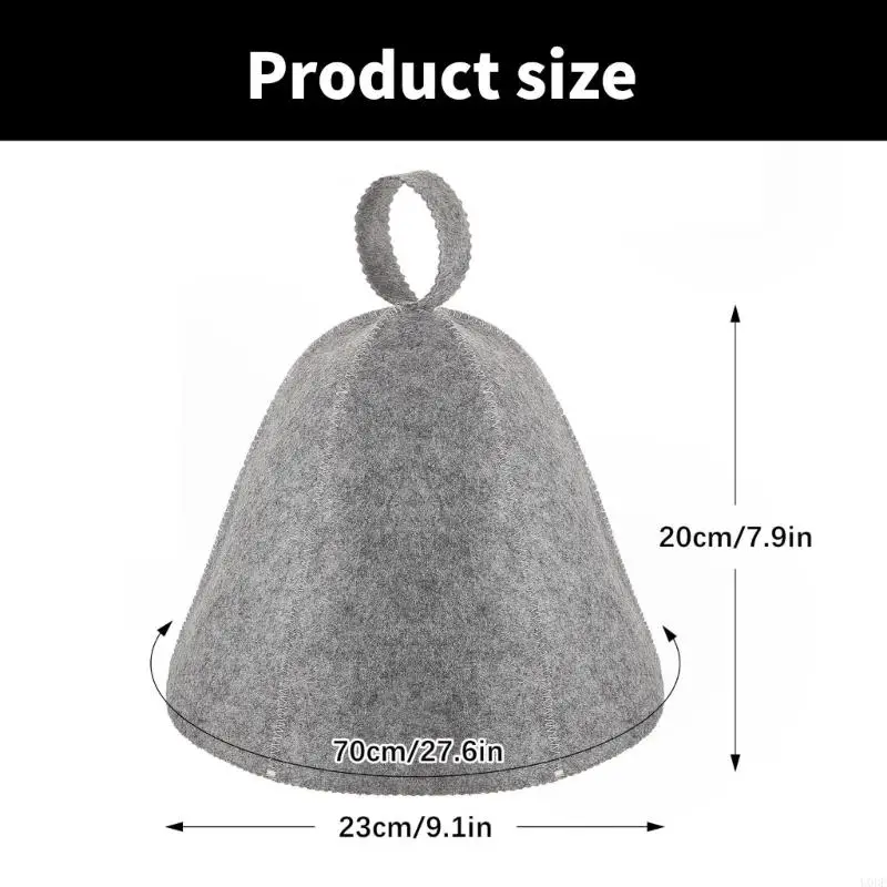 U0DE 2PCS หมวกซาวน่าหมวกขนแกะผ้าขนสัตว์สปาหมวกสวมหมวกทนอุณหภูมิสูงหมวกทนอุณหภูมิสูงเหมาะสำหรับห้องน้ำไอน้ำและฝักบัว