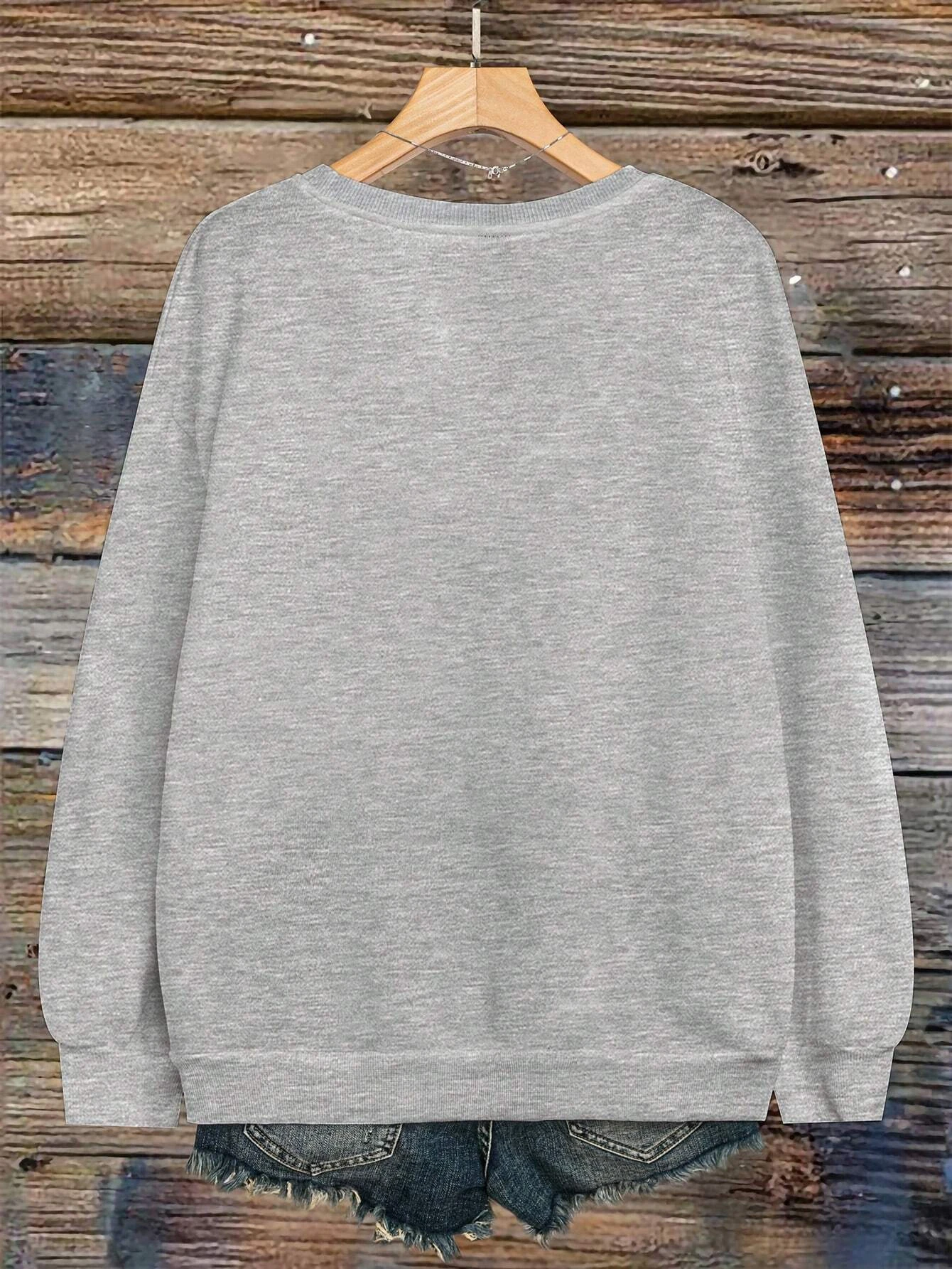I Want A For Christmas Print Women Sweatshirt Harajuku Casual Basic Tracksuit Fashion O-Neck Pullover Autumn Warm Fleece Clothes