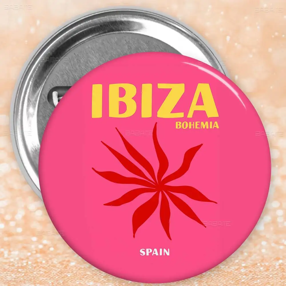 ميامي بيتش إيبيزا كابري بوندي ميكونوس صفيح لينة زر دبوس بروش شارة معدنية مخصصة مجوهرات اكسسوارات قبعة حقيبة التلبيب