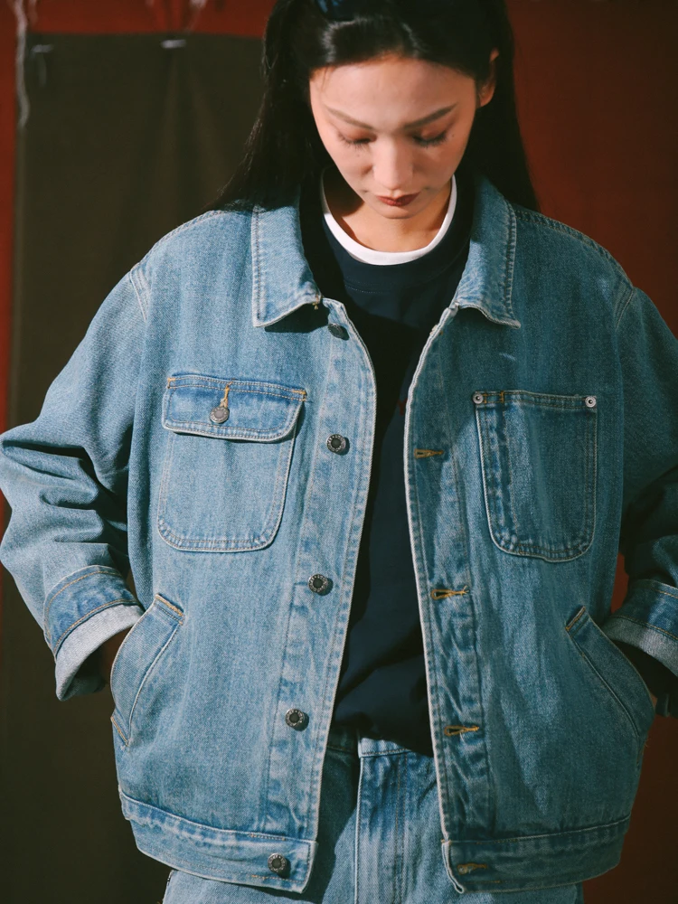 

Винтажная джинсовая куртка с коротким воротником Waed Work Jaet DAKYAM Youth Faion из смеси хлопка и полиэстера, весенне-осенняя верхняя одежда