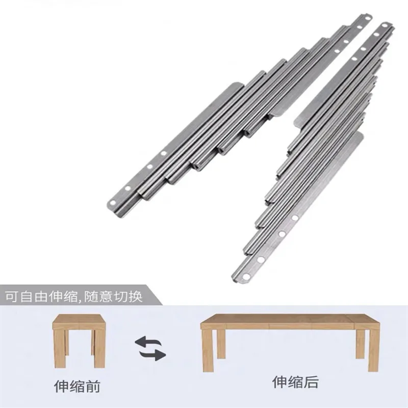 Telescopic Slide Rail Folding Extension Table Rail Flat Push Pull Table Hardware Accessories