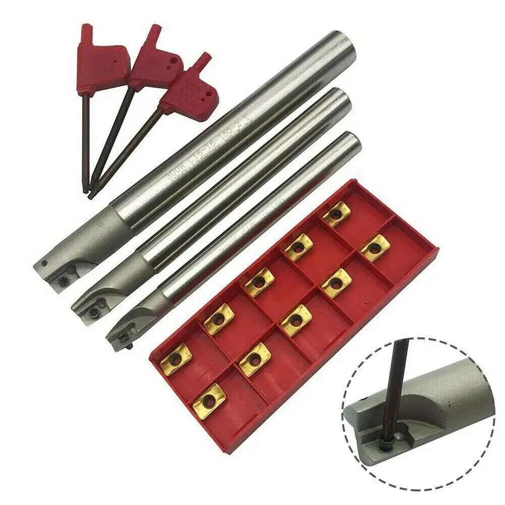 BAP 300R C10-10+C12-12+C16-16 CNC Indexable End Mill Holder Tool +10Pcs APMT1135