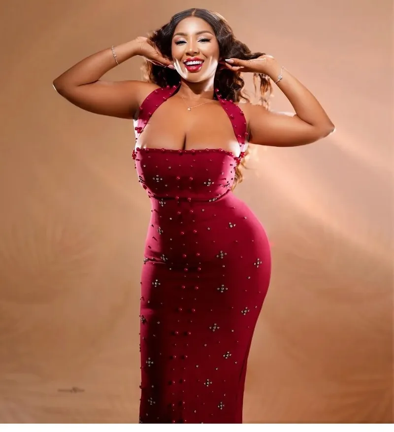 

Elegant African Party Evening Dresses for Women Autumn Sexy African Sleeveless Polyester Maxi Dress Rhinestone Africa Clothing