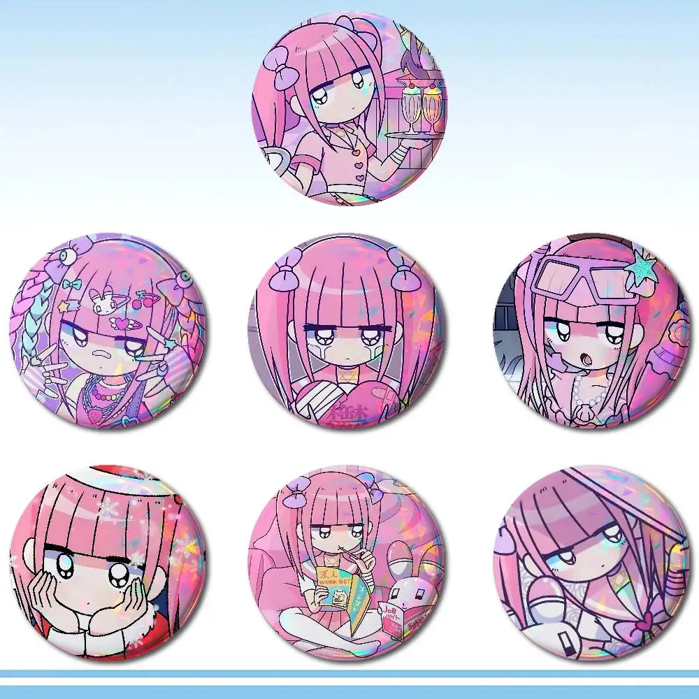 Cartoon Menhera Chan Cute Badges Tinplate Soft Button Pin Brooch Metal Badge Custom Jewelry Accessories Hat Bag Lapel