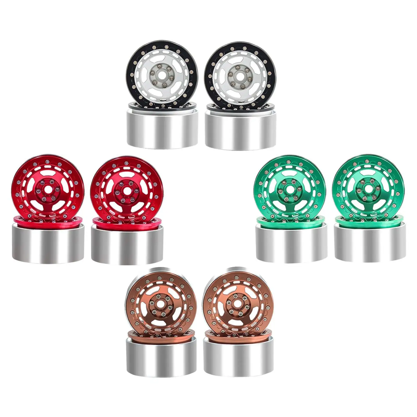 

4x RC Wheel Rim Set Replacing 2.2 inch Beadlock Wheel for D90 1/10 Vehicle
