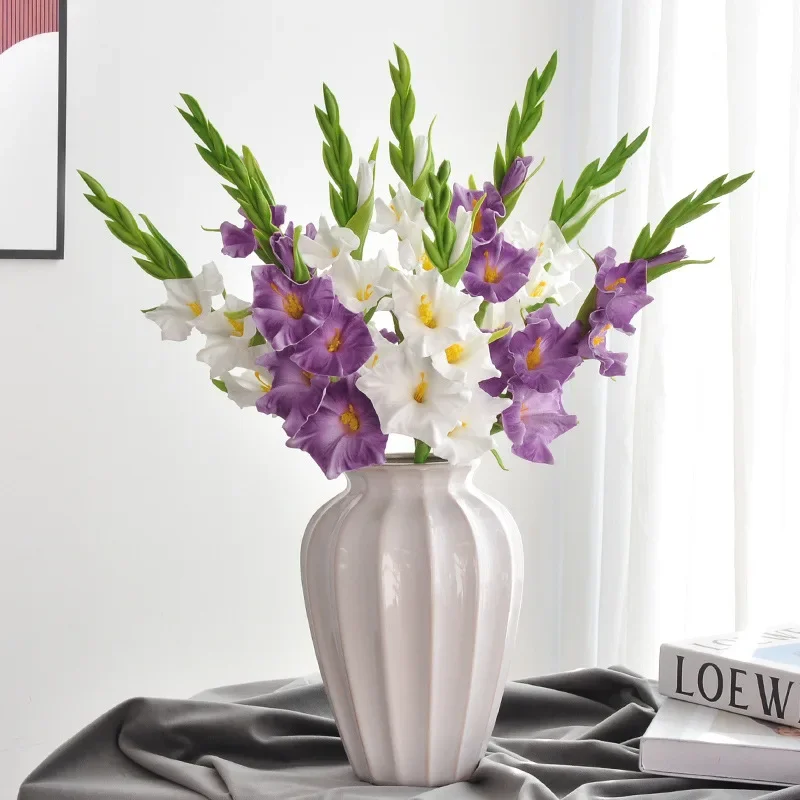 

5Pcs/lot Artificial Flowers PU Gladiolus Wedding Decor Fake Flowers Party Table Arrangement Bouquet Home Decoration Accessories