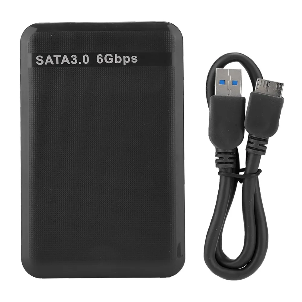 High Speed 6Gbps Hard Disk Enclosure Not Inclube Hard Disk Plug and Play USB3.0 Enclosure Black SSD Enclosure Mobile Storage