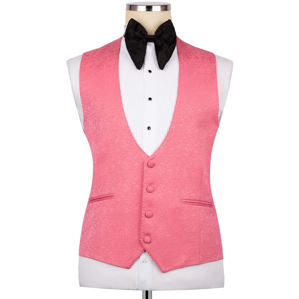 우아한 남성 정장 핑크 2피스 세트 모던 웨딩 파티 정장 남성용 스타일리시 비즈니스 오피스 정장