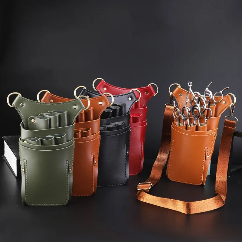 

1PC PU Hair Scissor Bag Clip Bag Hairdressing Barber Scissor Holster Pouch Holder Case With Belt Multifunction ﻿Pet Grooming Bag