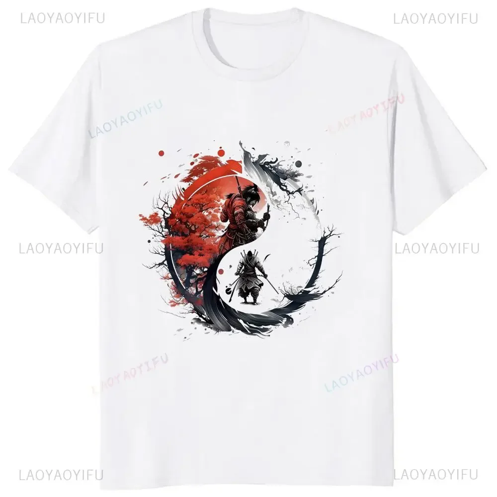 Printed Japanese Samurai Bushido Summer Trend Harajuku Short Sleeve Unisex Graphic Oversized T-shirt