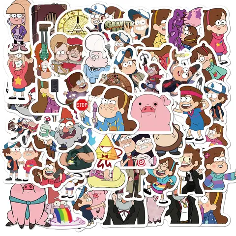 50Pcs Cartoon Gravity Falls Stickers DIY Stickers Scrapbooking Phone Luggage Skateboard Waterproof Decals