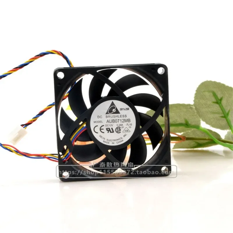 for AUB0712MB 7015 12V 0.24A 7CM CPU Ultra Quiet 4 Wire PWM Cooling Fan