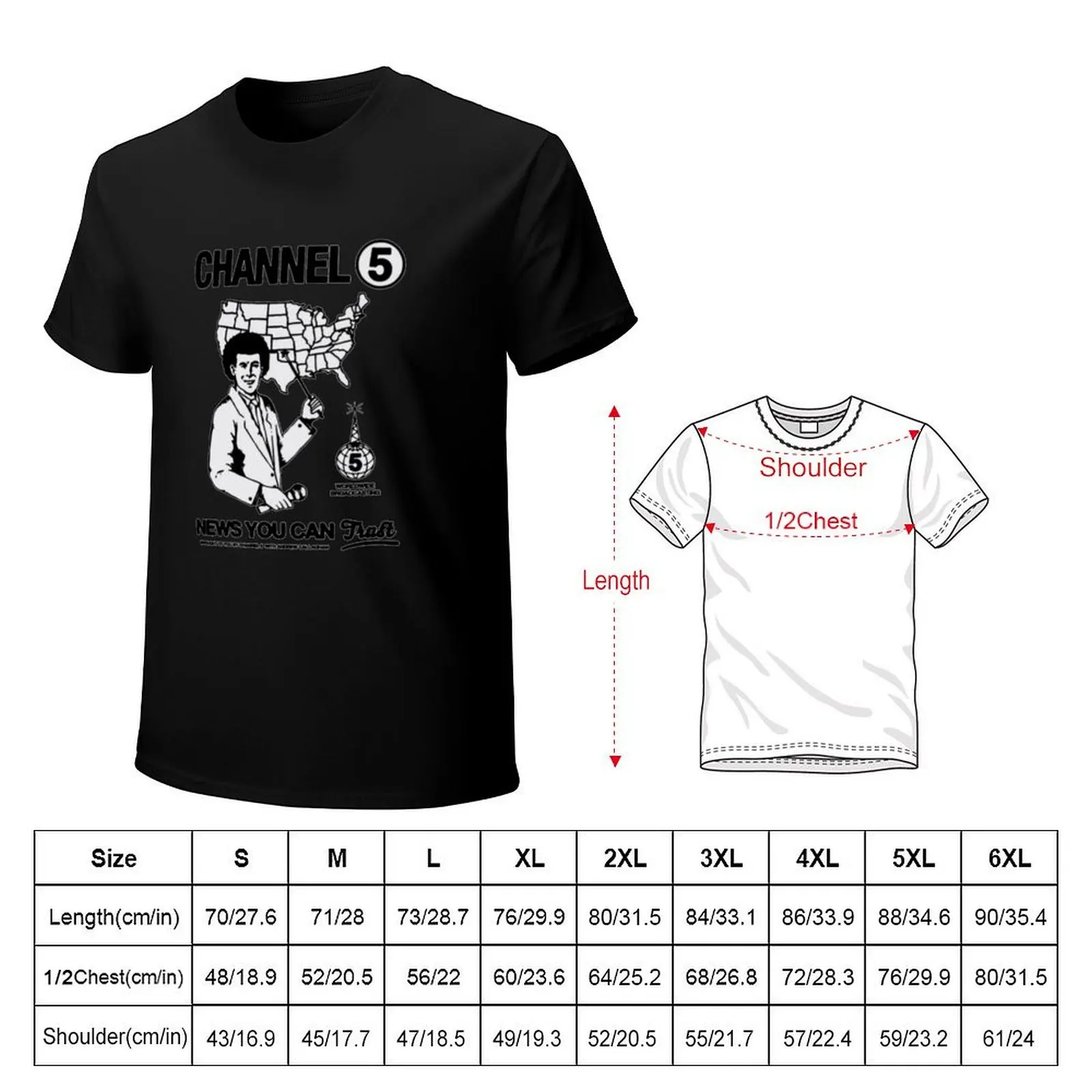 Channel 5, news you can trust T-Shirt Basic Crew Neck Short Sleeve Top