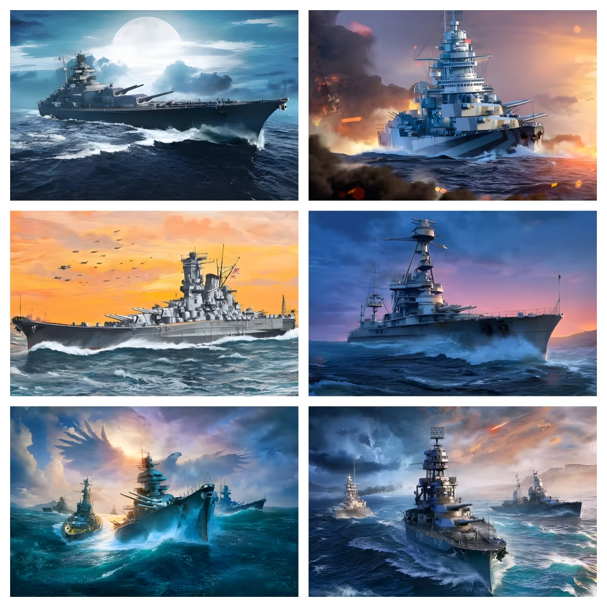 

Warships 5D Diamond Painting Military Ship Diy Diamond Embroidery Rhinestone Cross Stitch Art Home Wall Decor Military Fans Gift