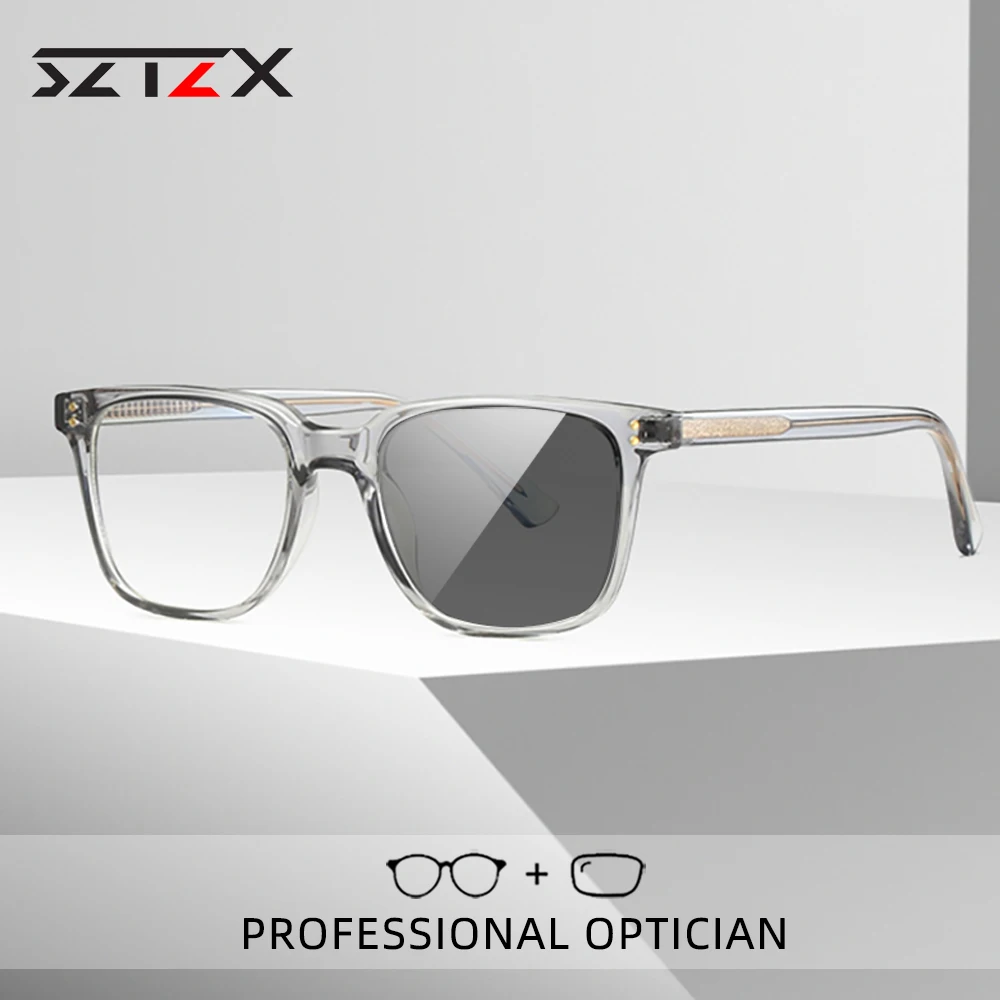 

SZTZX New Fashion Anti Blue Light Reading Glasses Women Photochromic Myopia Hyperopia Prescription Optical Customized Eyeglasses