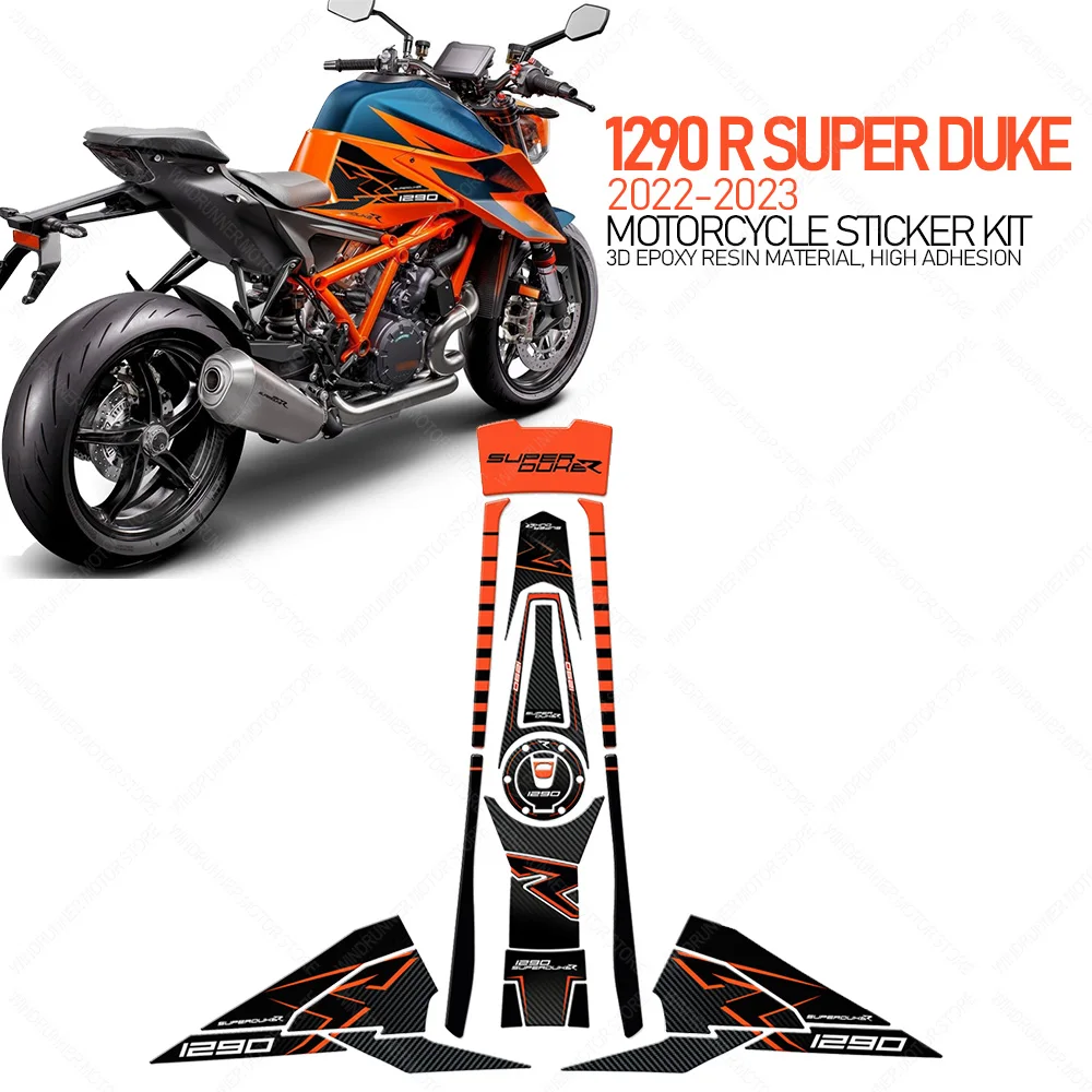 Motorcycle Waterproof Protection Sticker Tank Pad Stickers Kit 3D Epoxy Resin Protective Sticker For 1290 R Super Duke 2022-2023