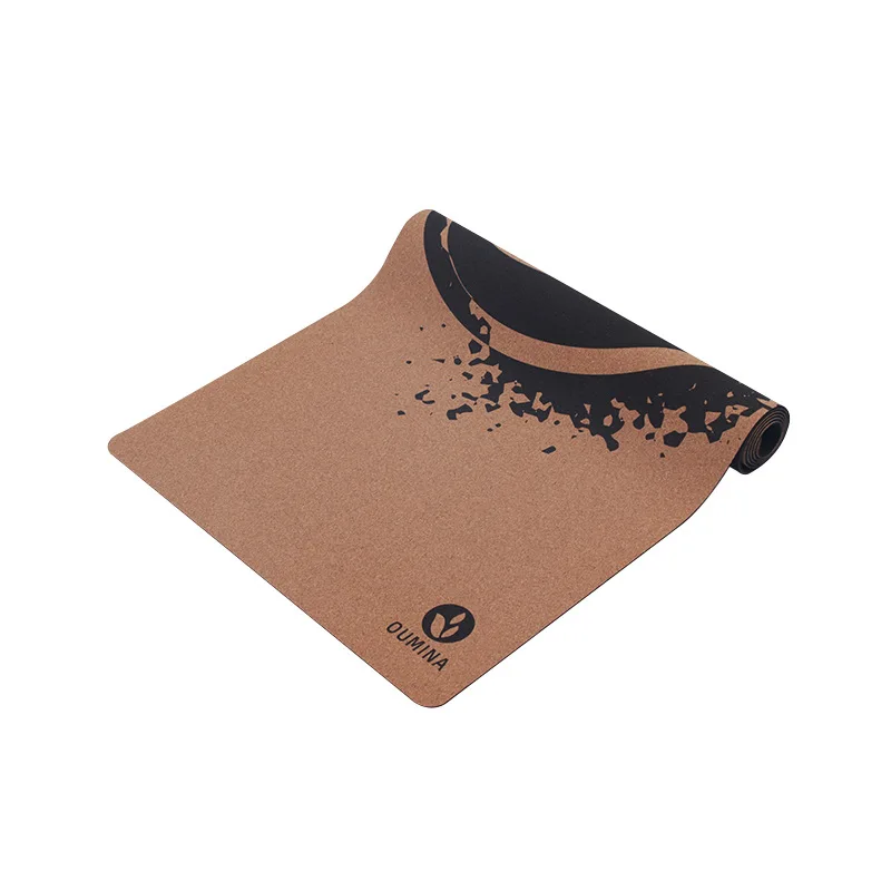 Factory Direct 183*61*0.5cm Cork Printed Yoga Mat Natural Rubber Non-slip Yoga Mat Exercise Slimming.