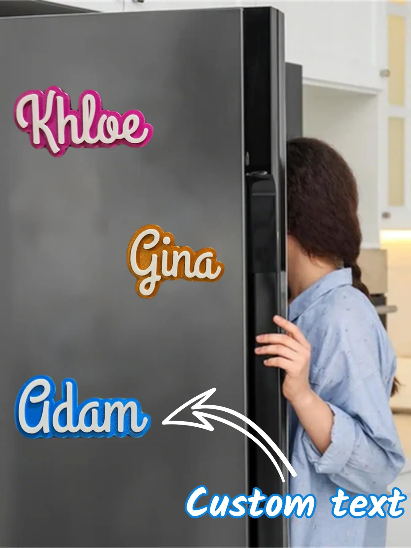 1pc Custom Text Multiple Colors Double-Layered Refrigerator Magnets Holiday Commemorative Gifts Customized Refrigerator Magnets