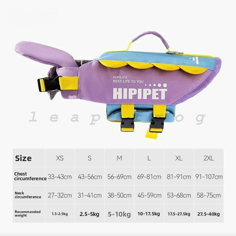 Dog Life Jacket for Swimming Adjustable Buoyancy Swim Vest for Bichon, Corgi, Golden Retriever Large Breed Dogs view 6
