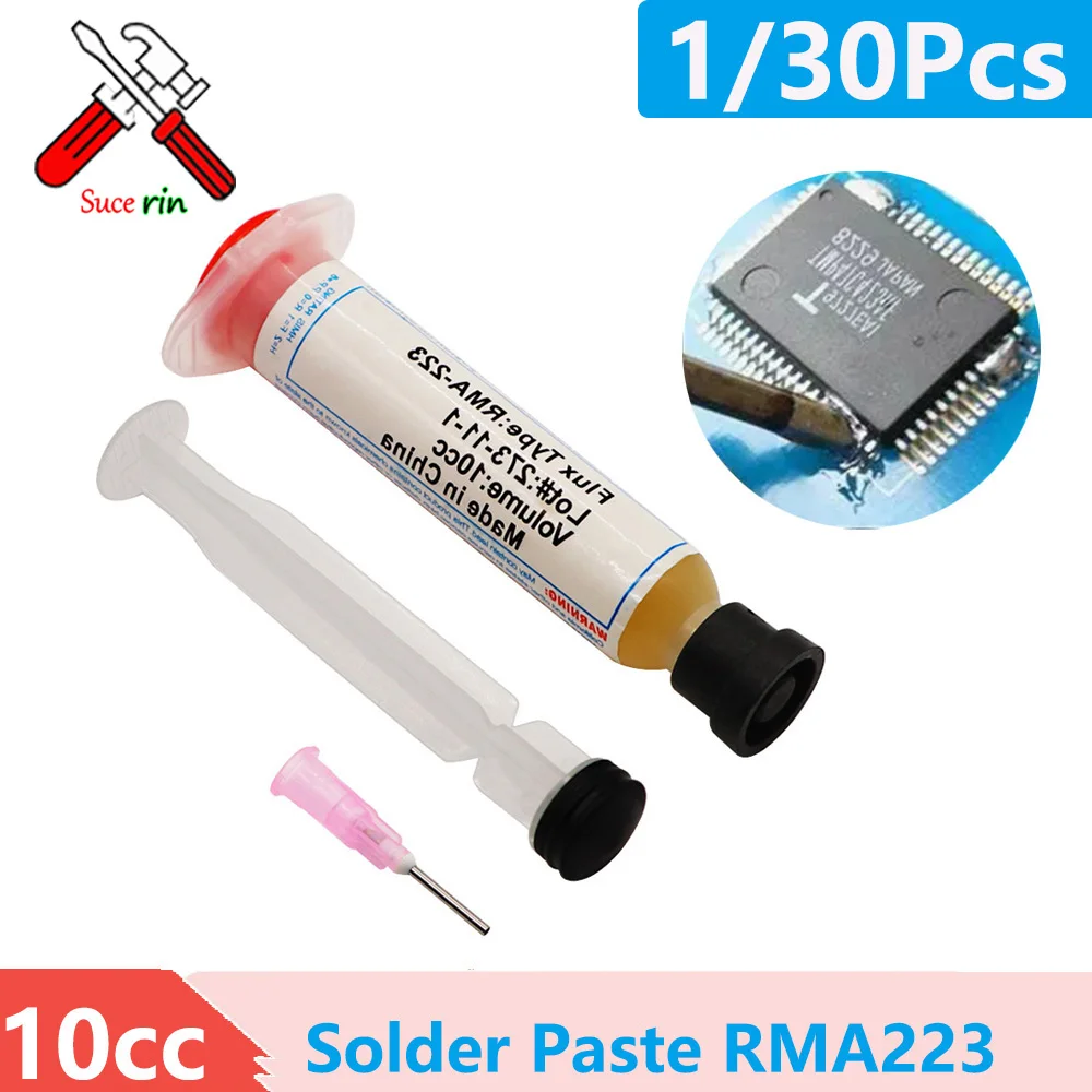 1/30Pcs 10cc RMA223 Soldering Paste Flux For Soldering Solder Paste Phone Grease Computer Chips LED BGA SMD PGA PCB Repair Tools