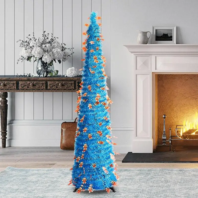 Pop Up Tinsel Christmas Tree Pop Up Reusable Christmas Tree With Easy Assembly Multifunctional Pencil Skinny Christmas Trees