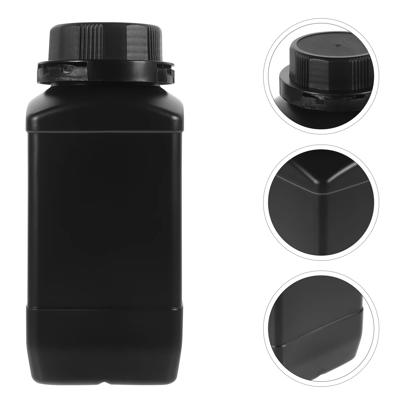5pcs 5 PCS Lab Bottles Wide Mouth Extract Reagent Liquid Reusable Black with Storage