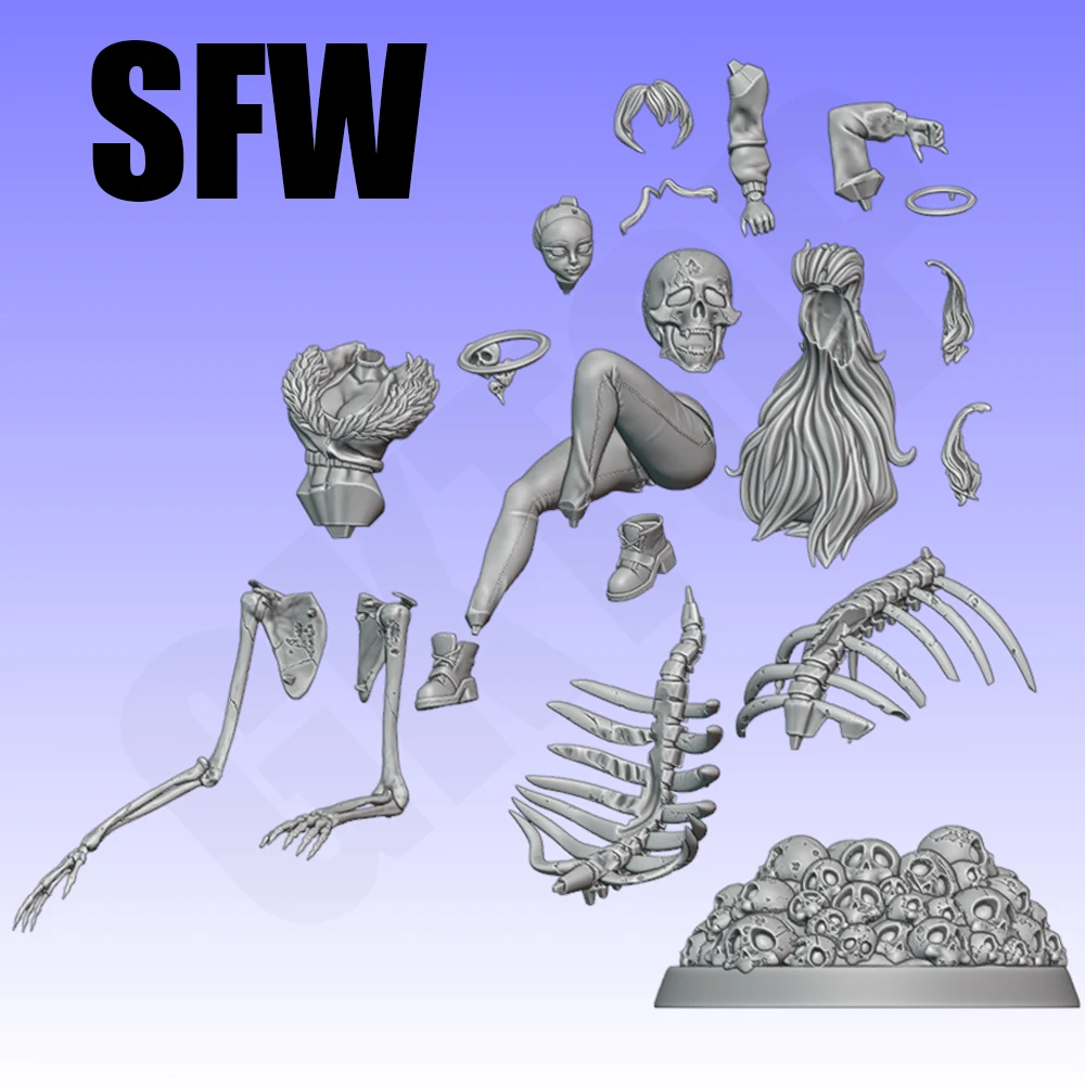 1/24 escala honeko vtuber freyas fantys nsfw resina figura modelo kit desmontado sem pintura diy colecionável brinquedos de hobby em miniatura