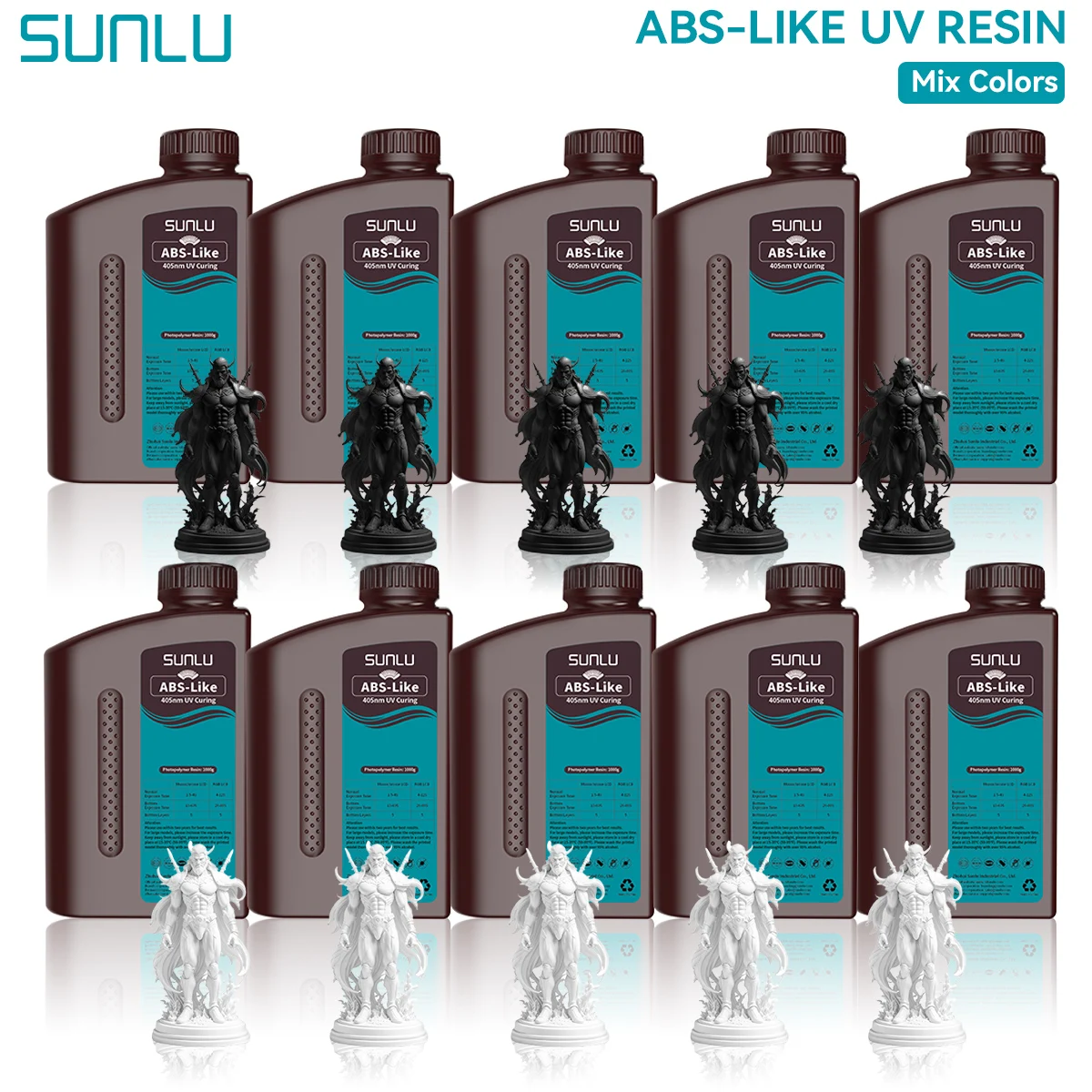 SUNLU ABS-achtige 3D-printerhars 10KG 405nm UV-uithardende snelle hoge taaiheid fotopolymeerhars voor de meeste LCD/DLP/SLA 3D-printers