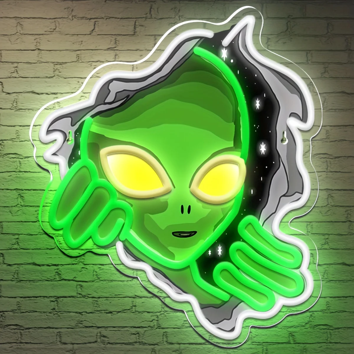 

Green Alien Neon Sign USB Powered Alien LED Neon Light Signs for Man Cave Bedroom Bar Pub Party Decor Gifts for Kids Teenage