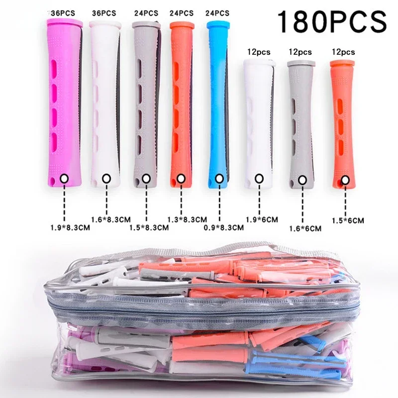 60/180pcs Heatless Hair Curler No Heat Hair Rollers Soft Curling Rod Pull Core Lazy Curls Flexi Rods Wave Formers Styling Tools