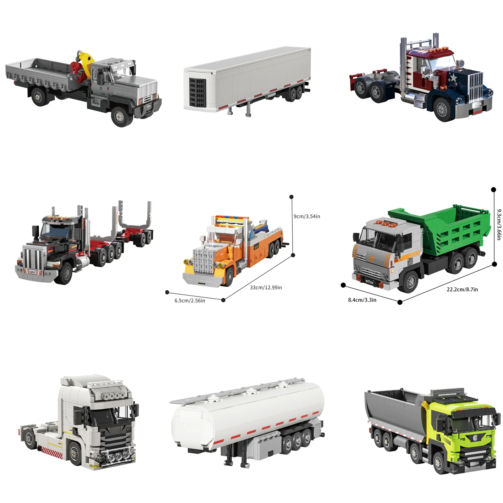 

DIY children's toy car building blocks, European truck transporter road trailer model assembly, children's holiday toy gifts