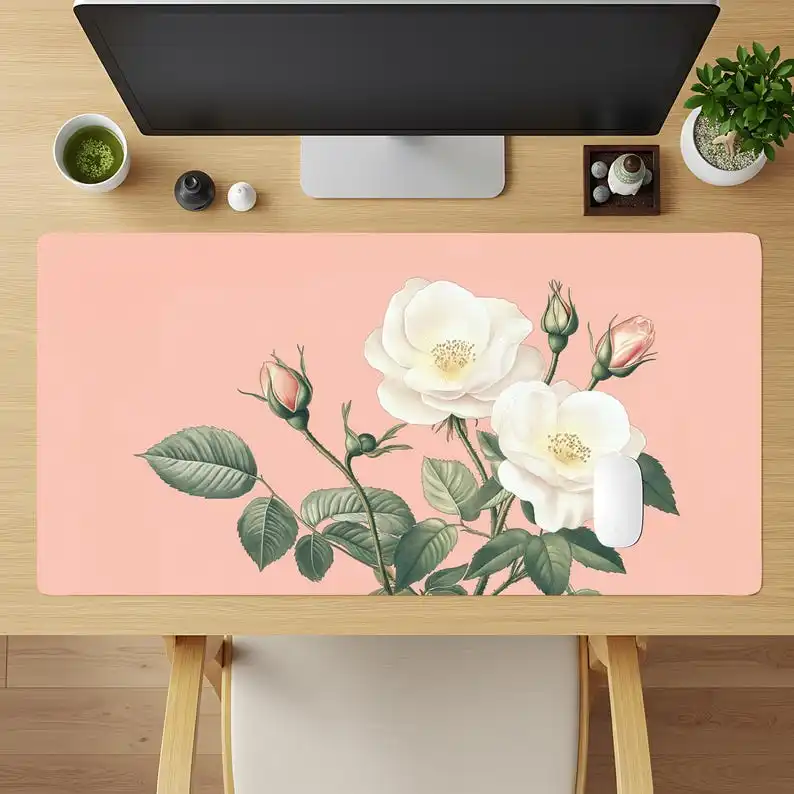 

Retro Plant Rozen Deskmat,antislip Waterdichte Muismat,schattige Gaming Bureau Decoratiematten,perfecte Cadeau Voor Een Vriend.