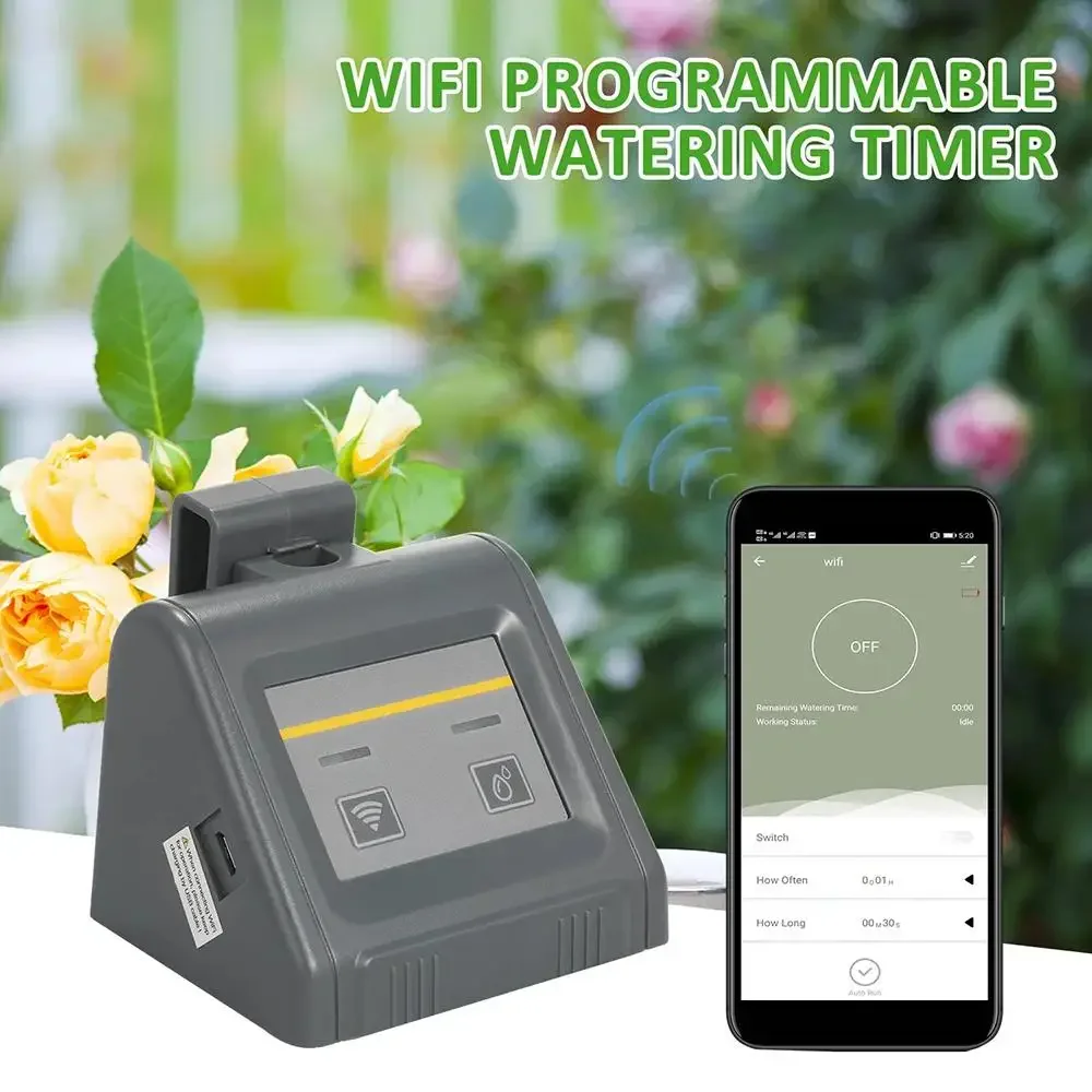 Imagem -02 - Tuya-dispositivo de Rega Automático sem Fio Wifi Smart Timing Sistema de Irrigação de Jardim Plantas Controlador Temporizado Flower Sprinkler