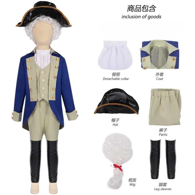 

New Halloween Costumes Suit Anime Cosplay Costumes President Cosplay Kids Boys Birthday Dress Up Party Uniform Hat Wig Set