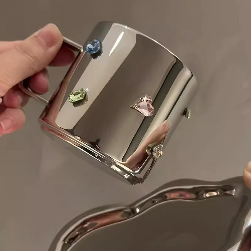 

Оригинальная кружка с драгоценными камнями, дизайнерская кофейная чашка, премиальный подарок на день рождения для девушки, из нержавеющей стали
