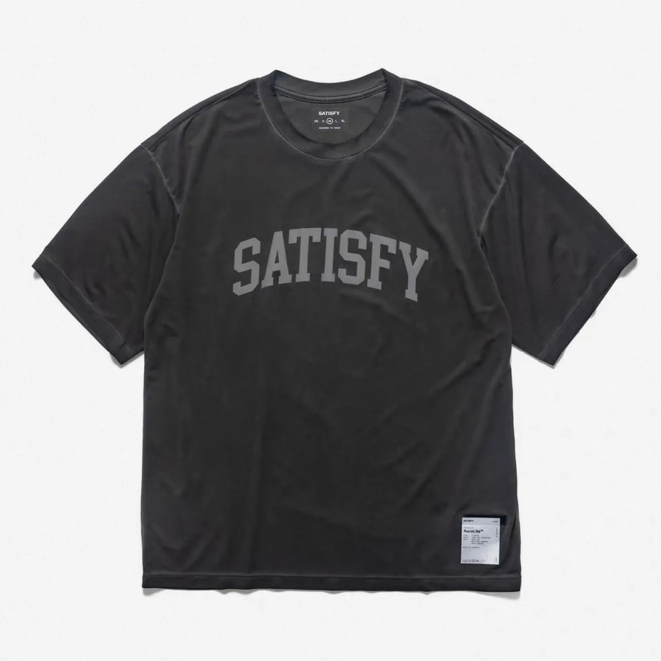 

Satisfy Running AuraLite South French Washed Batik Jogging Cross Country Alphabet Base Crew Neck T-Shirt