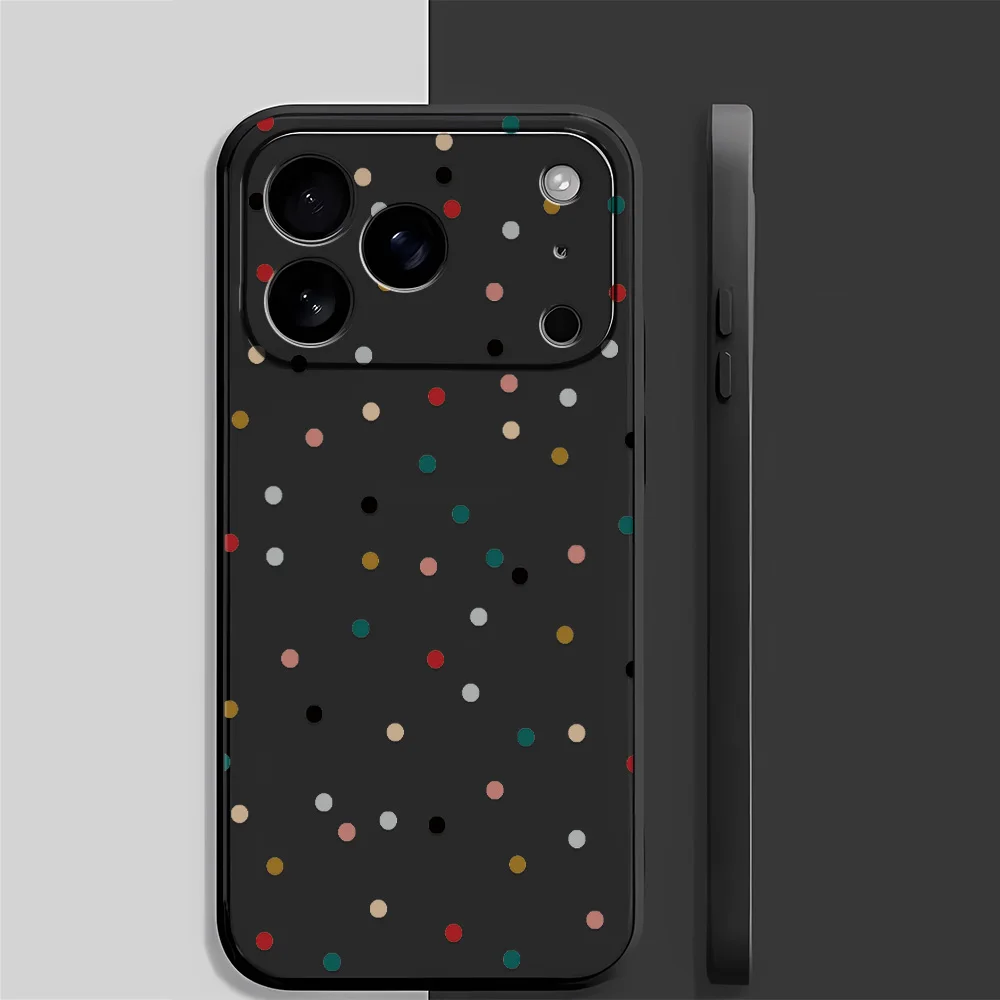 

Чехол для телефона в горошек для iPhone 17 Pro Max/17 Pro/17/16/15/14/13/12/11/Pro/Plus – модный, эстетичный, в подарок друзьям