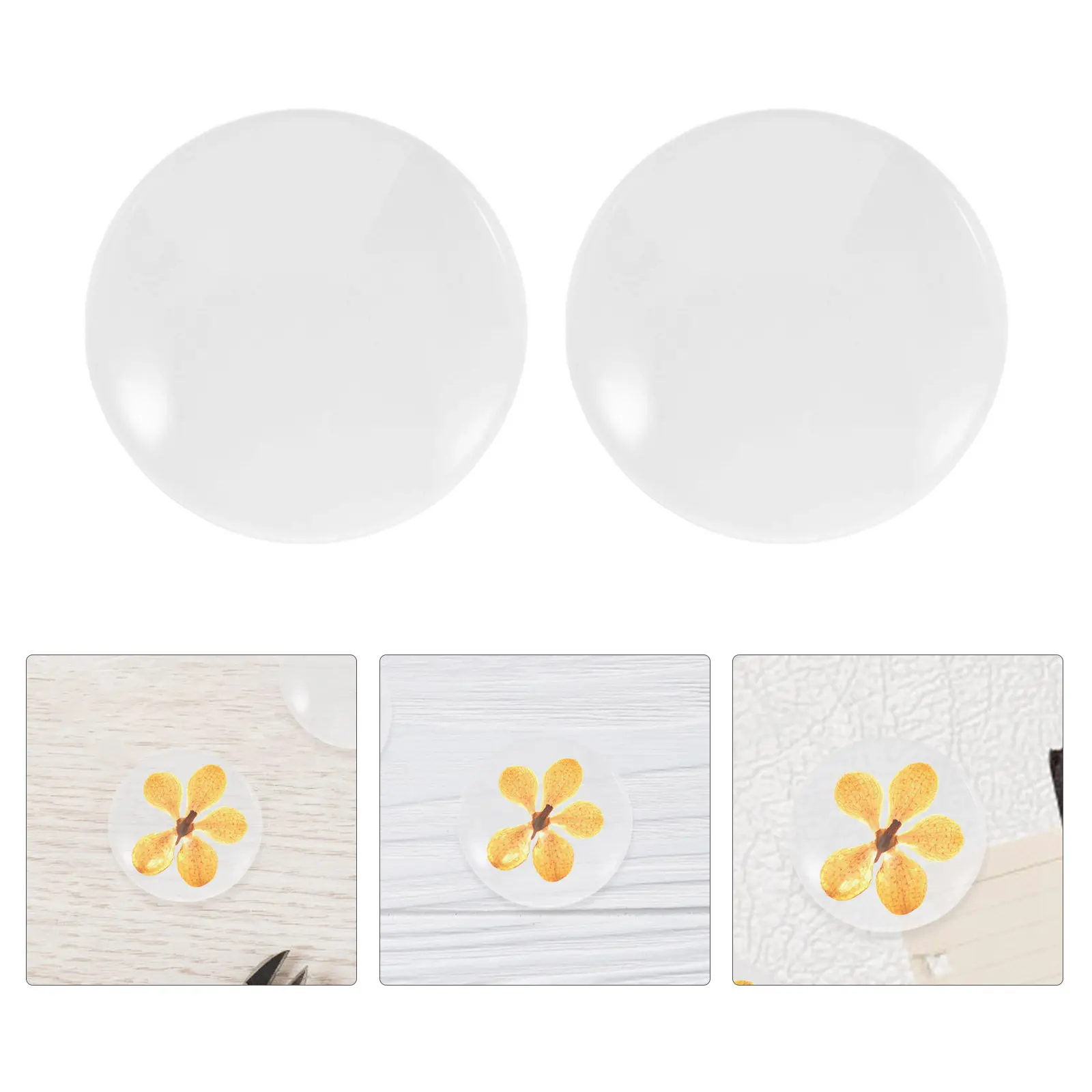 50Pcs Transparent Glass Dome Cabochons Clear Round Flat Back Tiles for Jewelry Making Photo Pendants Crafts DIY Art Glass Tiles
