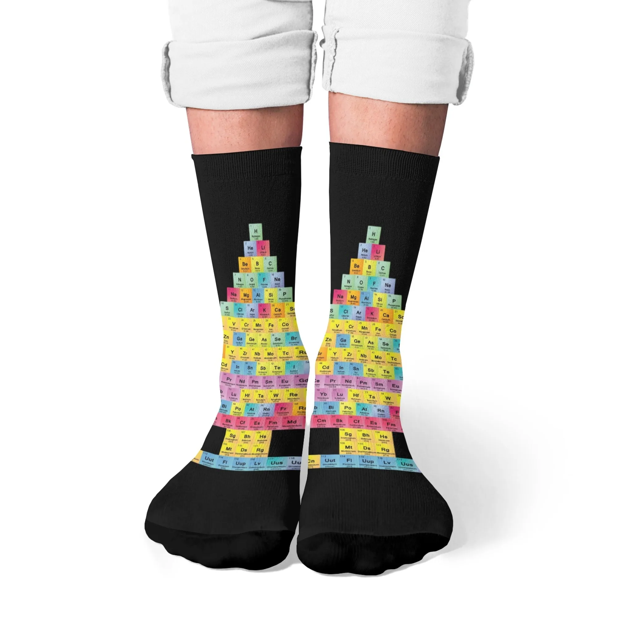 Novelty Socks with Periodic Table Element Design Durable & Comfortable for Outdoor Sports Science Enthusiasts Fun Gift Idea