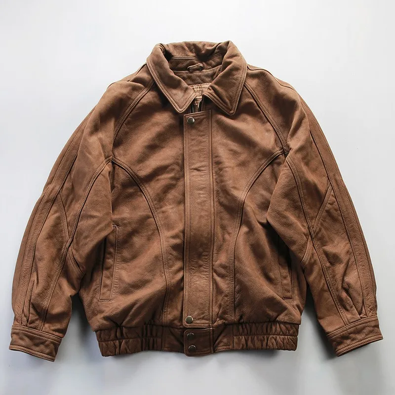 Frosted cowhide leather for men