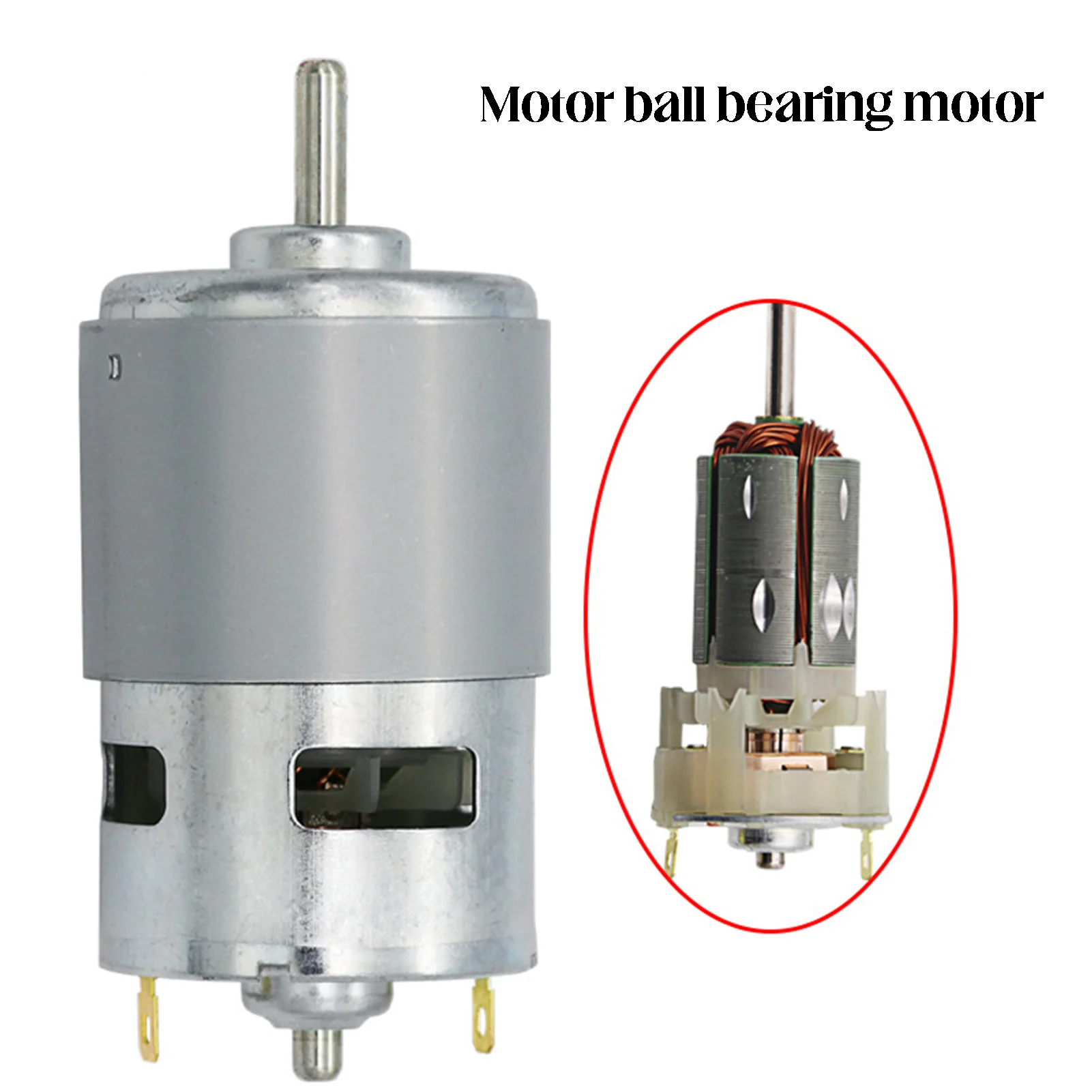 High Power Low Noise DC Motor 12V DC Large Torque Motor Ball Bearing Tools for Juicer Shredder Vacuum Cleaner