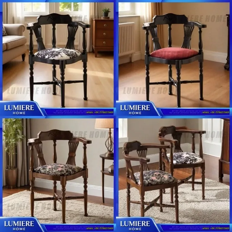 

Треугольный обеденный стул во французском стиле для дома, спальни, туалетный столик, дизайнерский кабинет, кафе-бар, ретро, винтажный стул с акцентом, современный