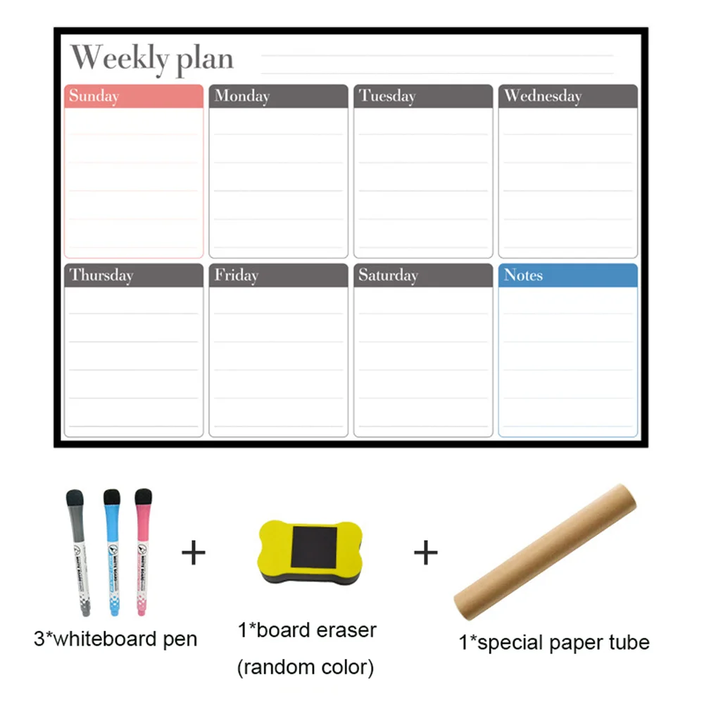 A3 Magnetic Calendar For Fridge Dry Erase White Board Message Board Weekly Monthly Planner Calendar Table Refrigerator Sticker