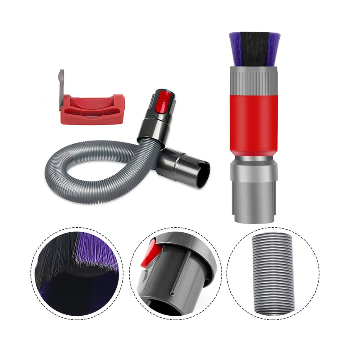 A09G-For V7 V8 V10 V11 V12 V15 Traceless فرشاة الغبار رئيس تمديد خرطوم مجموعة مكنسة كهربائية شفط رئيس الملحقات